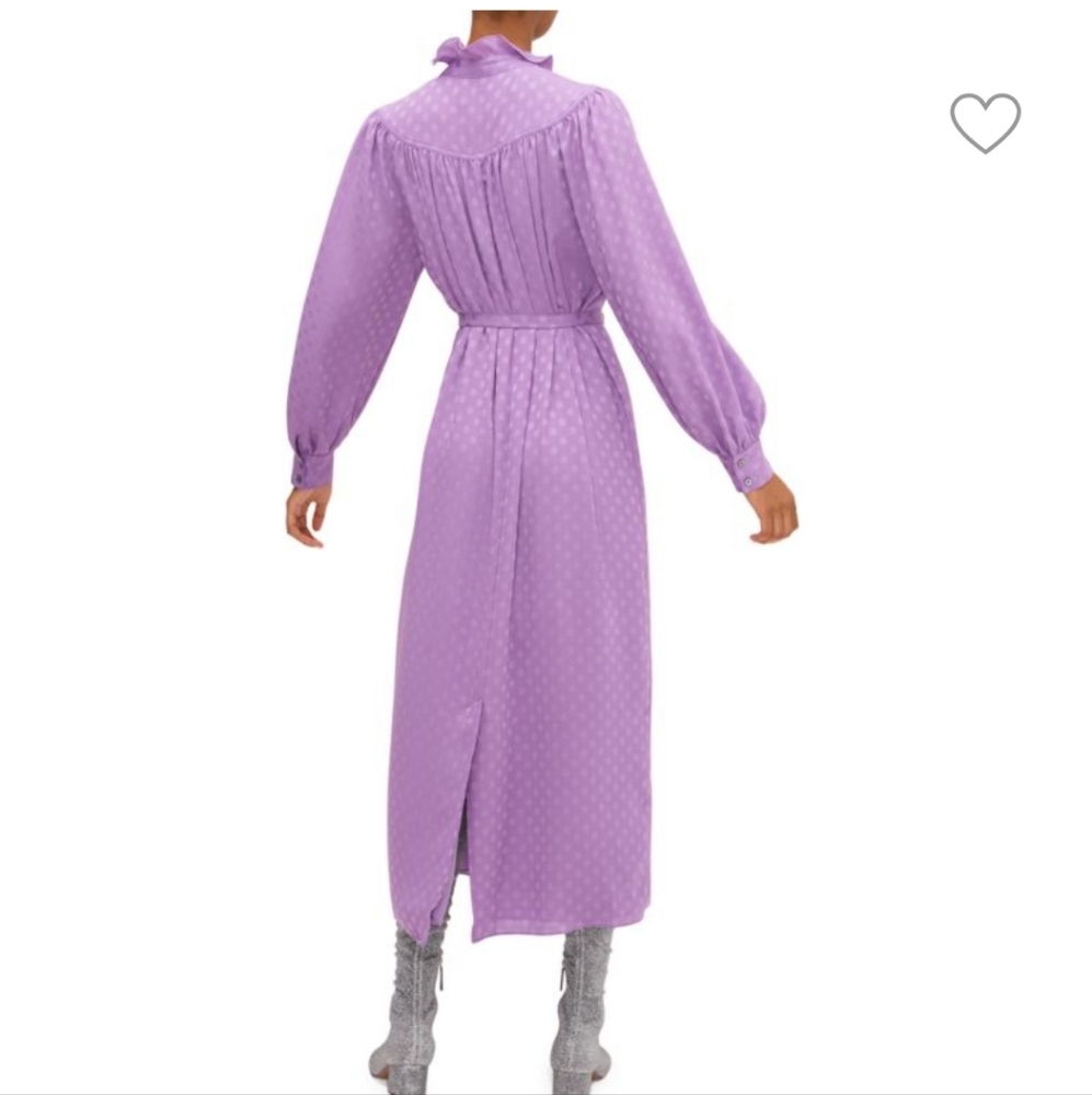 KATE SPADE NEW YORK purple lilac Polka Dot Maxi Dress sz 8 midi